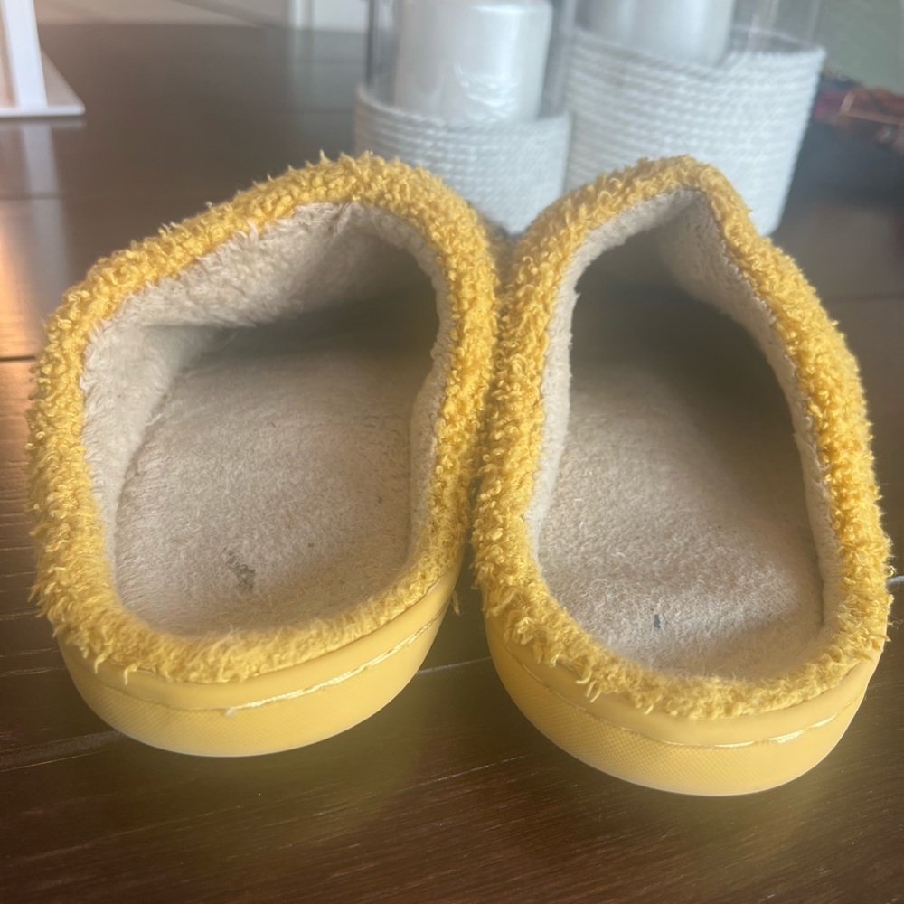 Yellow Smiley Face Slippers - Picture 2 of 3